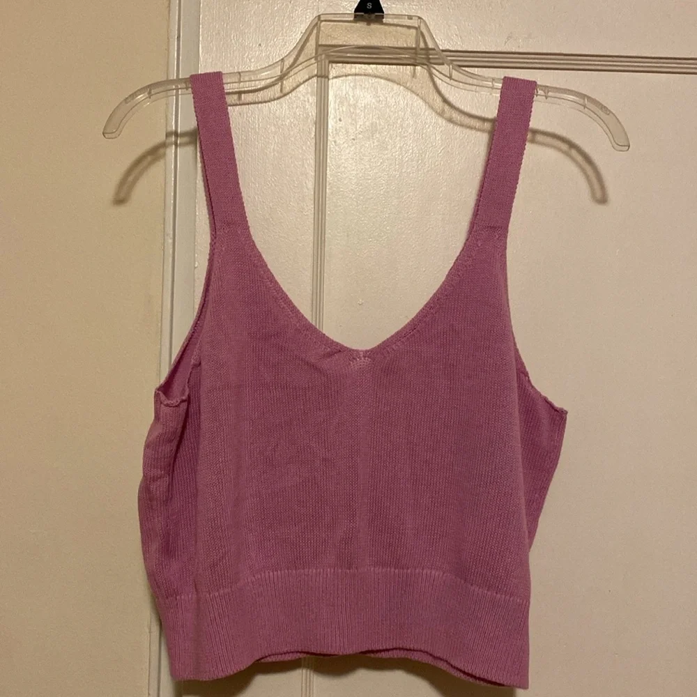 🎀 5/$20 🎀 NWT Bp Knit Crochet Tank Top Tulip size in purple tulip - Picture 10 of 13